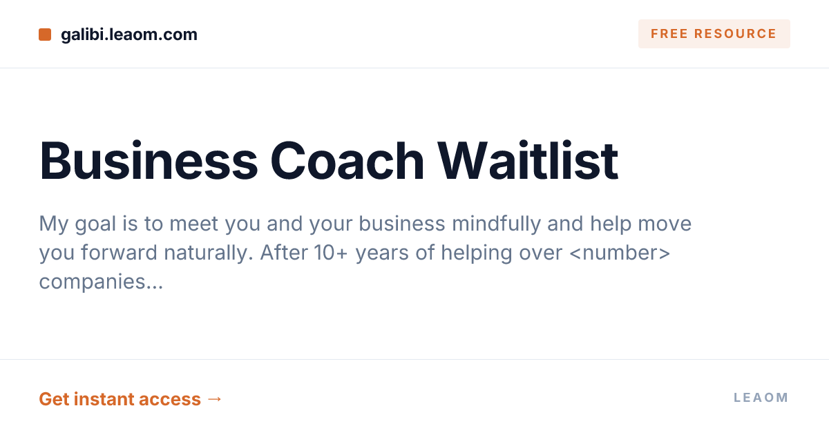 Business Coach Waitlist