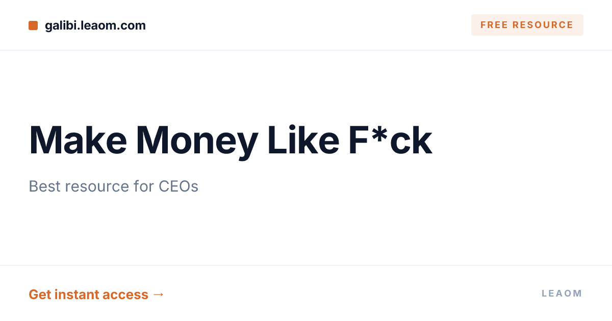 Make Money Like F*ck