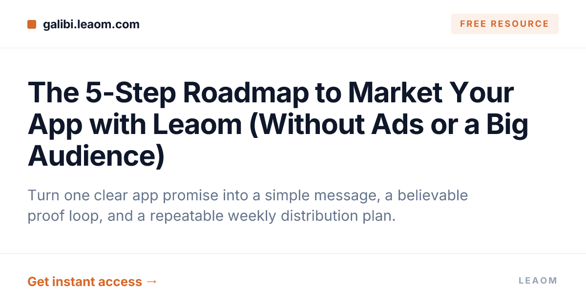 The 5-Step Roadmap to Market Your App with Leaom (Without Ads or a Big Audience)