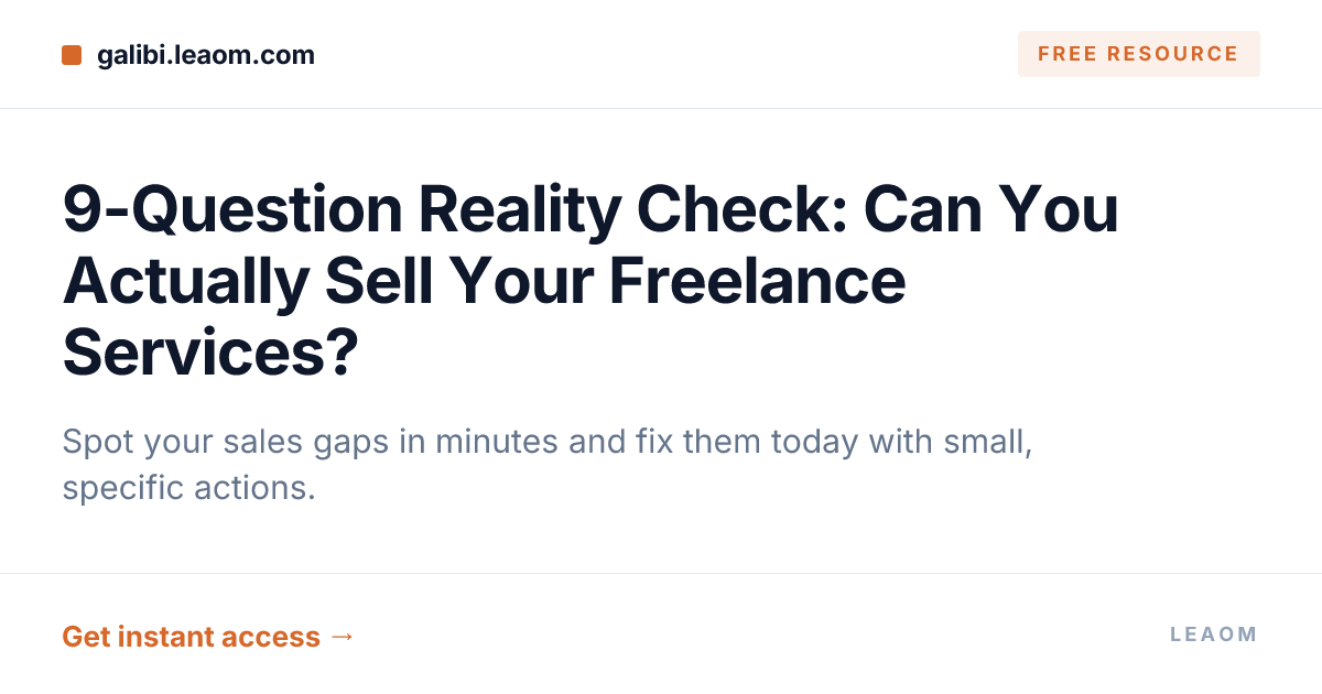 9-Question Reality Check: Can You Actually Sell Your Freelance Services?