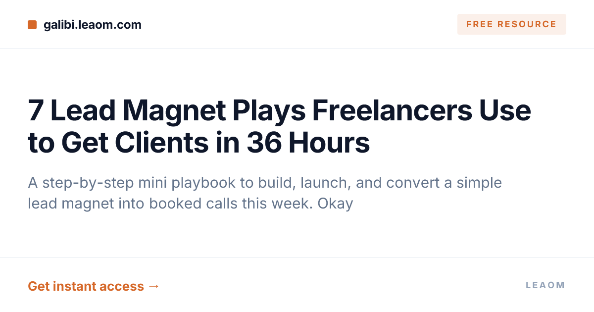 7 Lead Magnet Plays Freelancers Use to Get Clients in 36 Hours